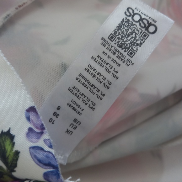 ASOS floral asymmetrical mermaid midi dress (Size 10) - Picture 9 of 9